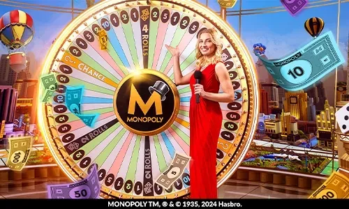 Live dealer presenting a casino game